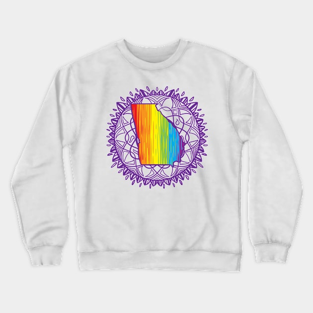 Georgia Mandala Pride Crewneck Sweatshirt by Manfish Inc.